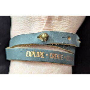 Rustico Leather Wrap Bracelet Necklace 16.75" Explore Create Inspire Adjustable